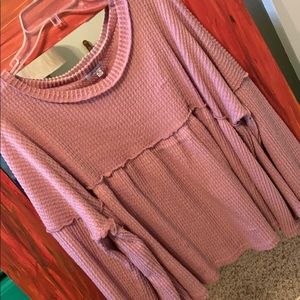 White Birch rose gold baby doll top